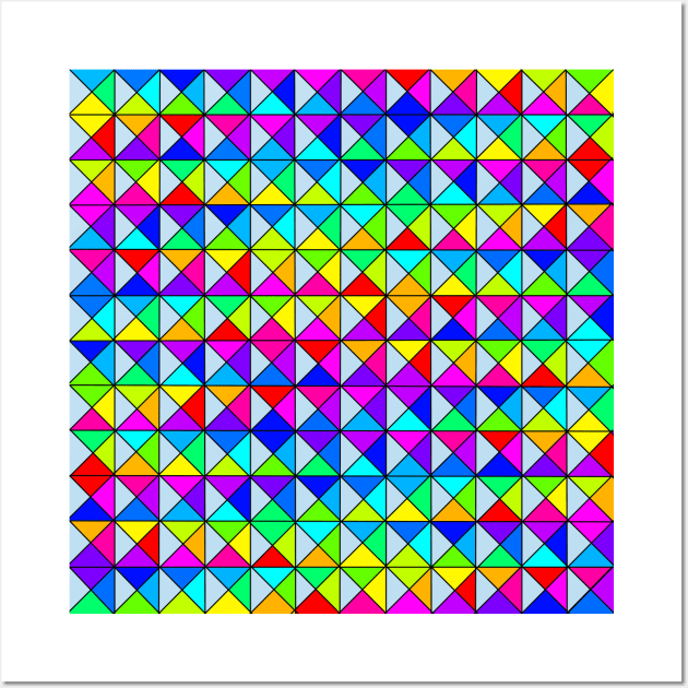 Colorful Diamond Square Quarter Transparent Wall Art by XTUnknown